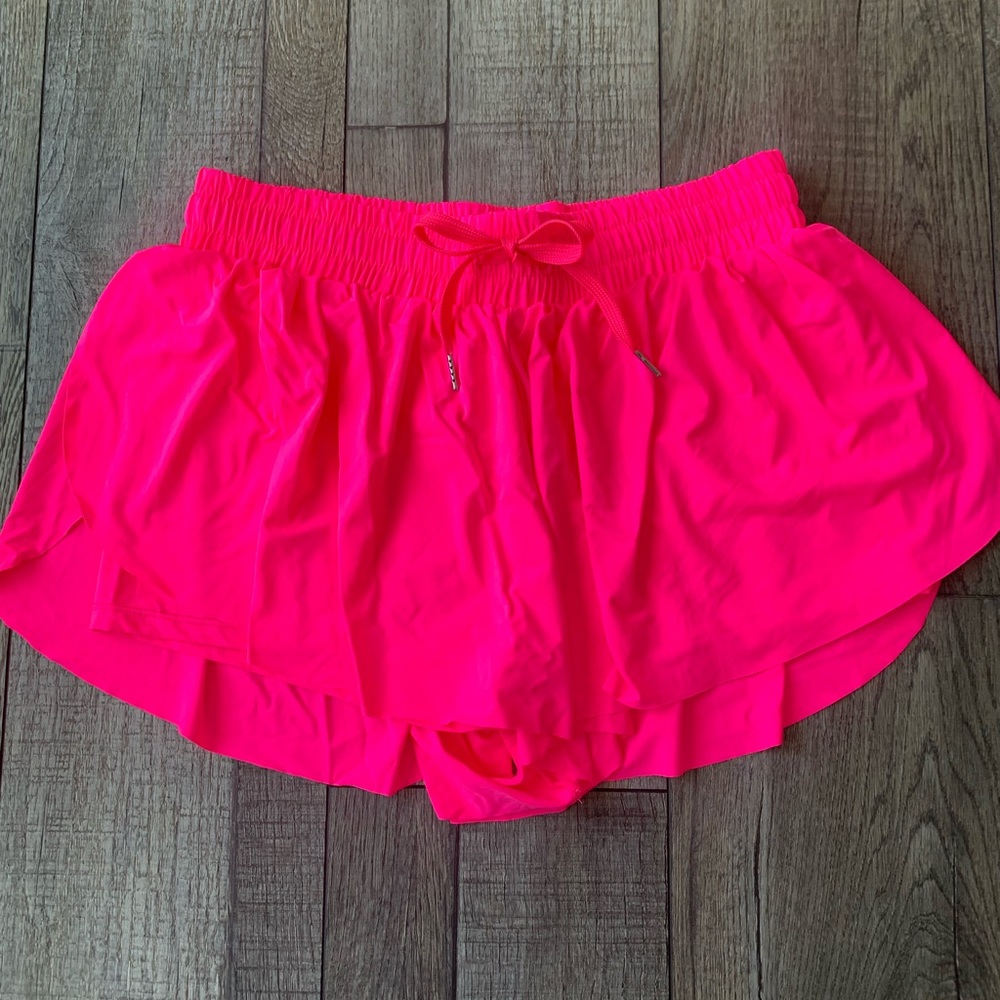 Women’s Neon Pink Elastic Waist Shorts